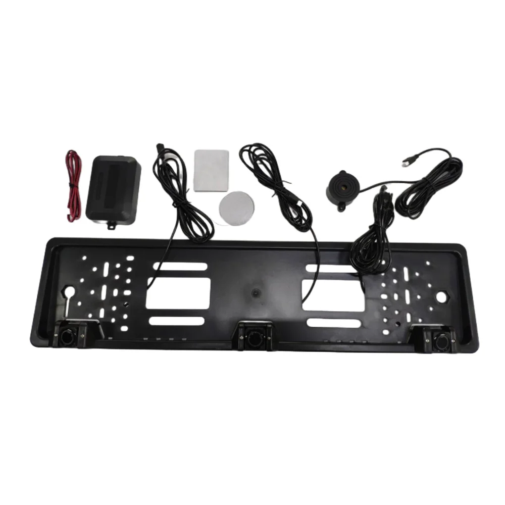Auto Reverse Radar Sensor Buzzer 12V Driving Reversing EU Europe Car License Plate Frame Car Parking Sensor Kit