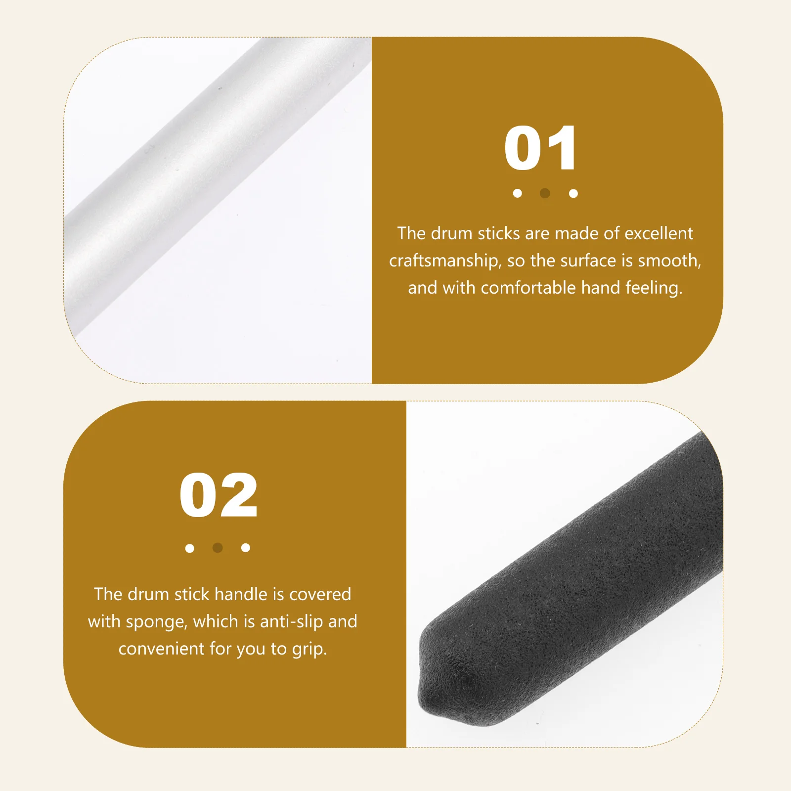 

1Pair 5A Metal Stick Aluminum Alloy Anti-Slip Handle Durable Percussion Stick For Jazz Snare Drum Stage Performance Drum