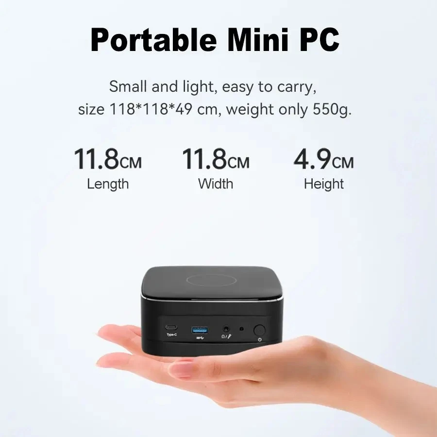 Helorpc-Mini PC de escritorio para el hogar, 16G, DDR4, 512G, M2, NVME, NGFF, compatible con Win10/11, Linux, WIFI, Bluetooth, Thunderbolt3, ahorro de espacio