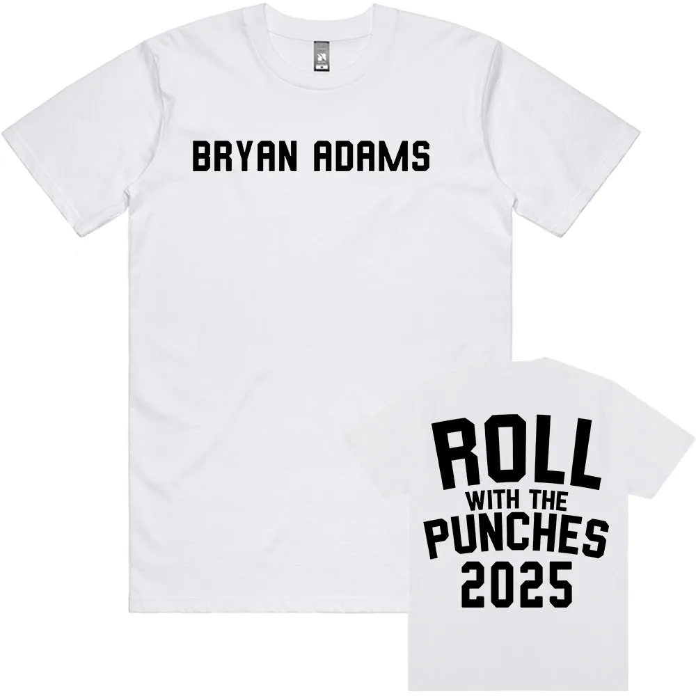 

BRYAN ADAMS Singer Printing T-shirt ROLL WITH THE PUNCHES TOUR 2025 T-shirts Short Sleeve Unisex Street wear Men T-shirt Tops