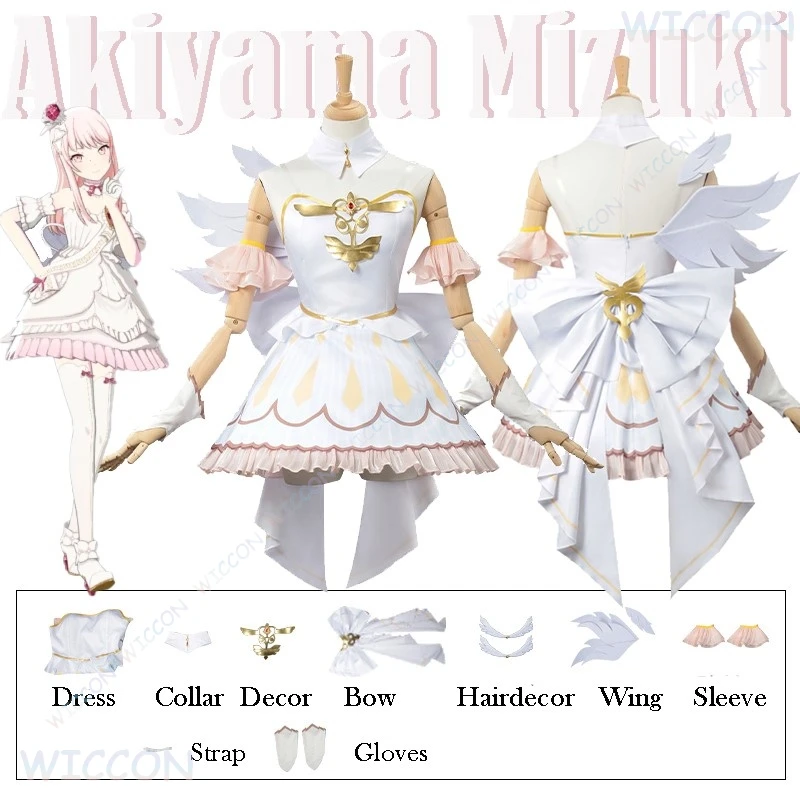 

Mizuki Akiyama Mizuki Cosplay Angel Outfits Costume Game Project Sekai Colorful Stage Dress Halloween Party Suit 2025 MZK PJSK