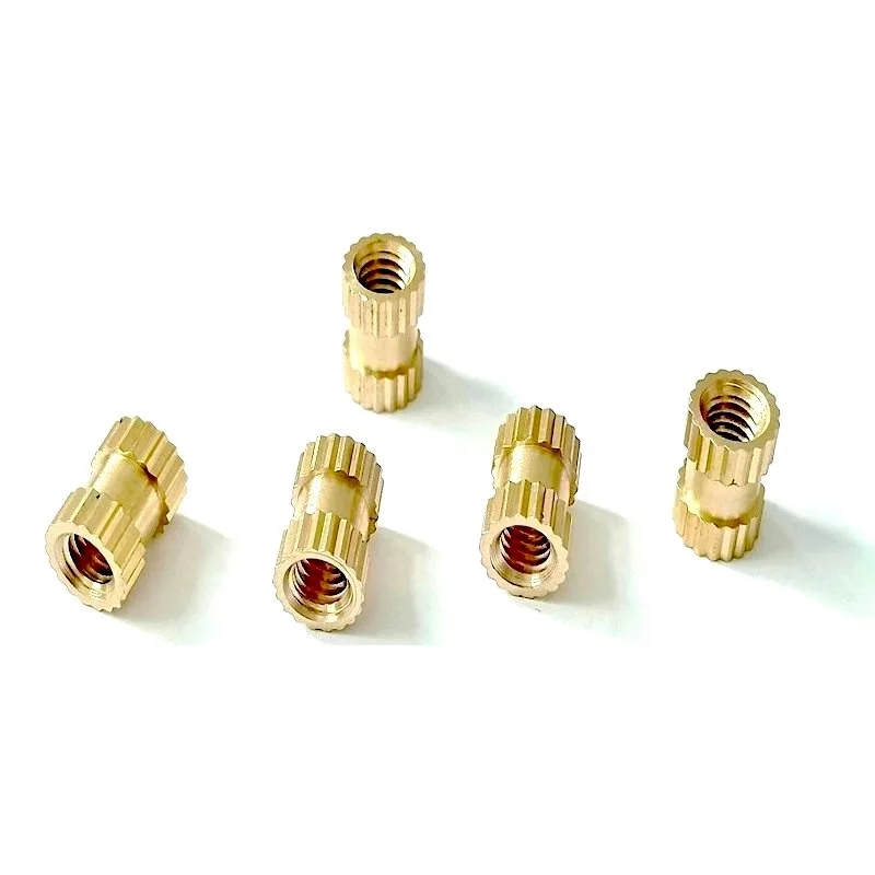 Brass -n through-hole/blind-hole copper inlaid knurled straight-line injection nuts 2#-56 4#-40 5#-40 6#-32