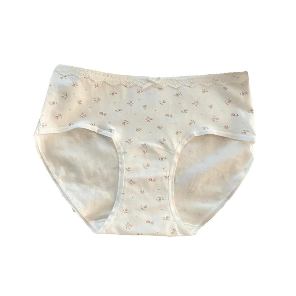 Fresh style Soft Cotton Panties Breathable Elastic Fashion Briefs Comfortable Printed Underwear Daily Wear