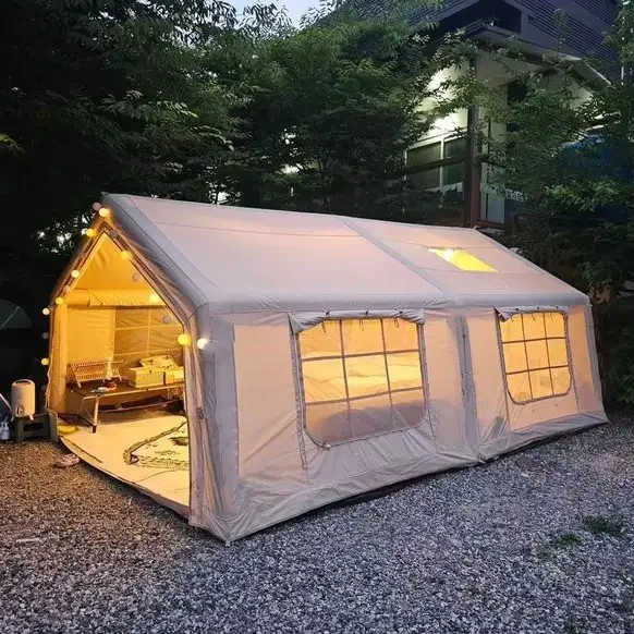 

Equipment Smart Library Large Outdoor Air Tent Luxury House Camping Tent Khaki Inflatable Tent