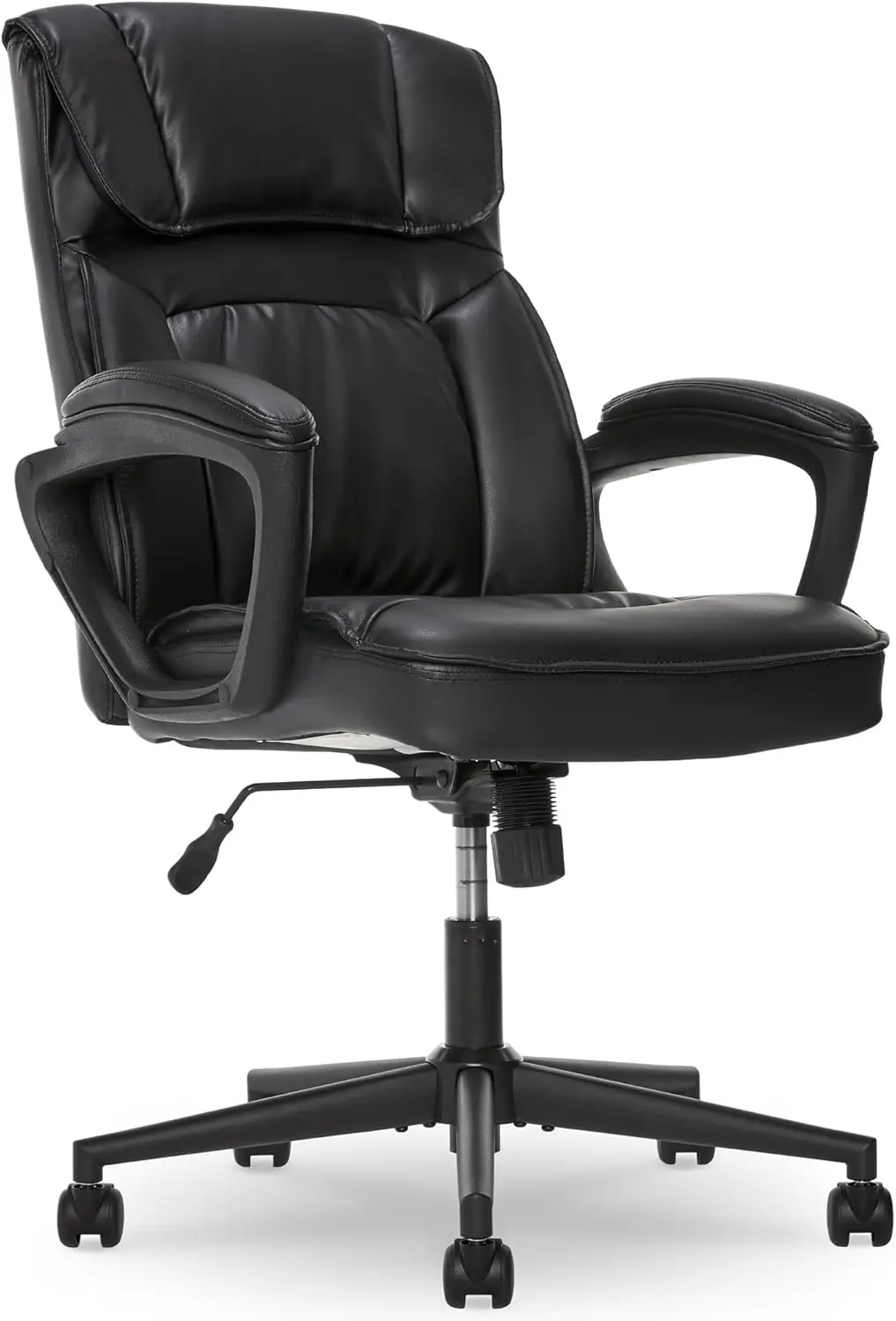 

Executive Home Office Desk Chair, Ergonomic Mid-Back with Lumbar Support, Firm Seat Cushion,Layered Body Pillows,Padded Armrests