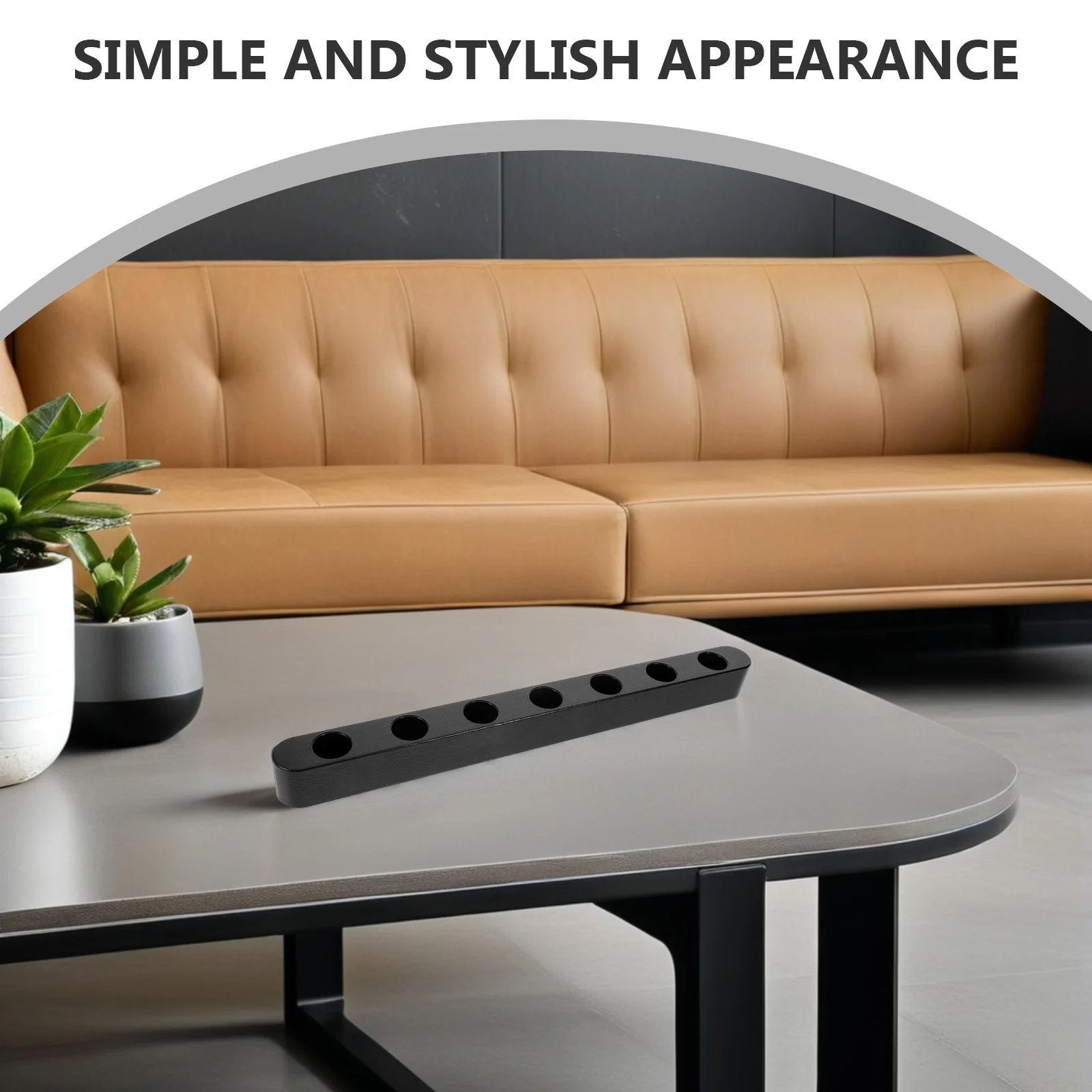 

2Pcs Jewish 7-Hole Tea Light Holder Black Plastic Elegant Farmhouse Long Taper Candlestick Centerpiece Christmas Wedding