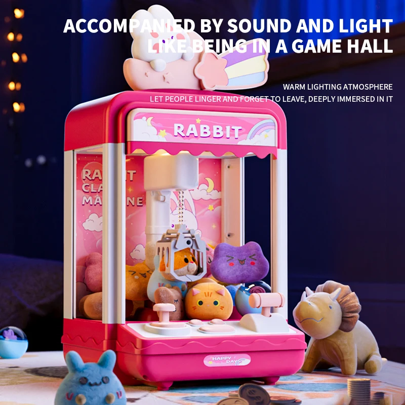 Large doll grabbing machine, toy party clip, doll twisting machine, household lighting and music, two power supply modes, drawer