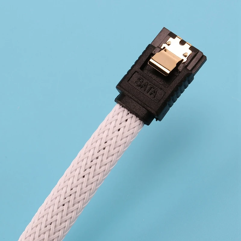 SATA 3.0 III SATA3 7 핀 데이터 케이블, SSD 케이블, HDD 하드 디스크 데이터 코드 프리미엄 버전 (흰색), 5X 50cm, 6 Gb/S