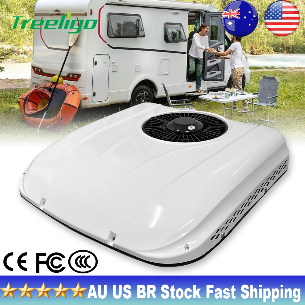 

Treeligo 12V 13500BTU Cooling RV Rooftop Air Conditioner Electric Parking Air AC Unit for Motorhome Truck Camper Van Caravan