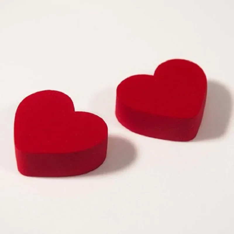 Rosa coração vermelho esponja macia puff molhado e seco dupla utilização maquiagem beleza puff base líquida esponja ferramentas cosméticas 1pc 6.5x5.5x2cm