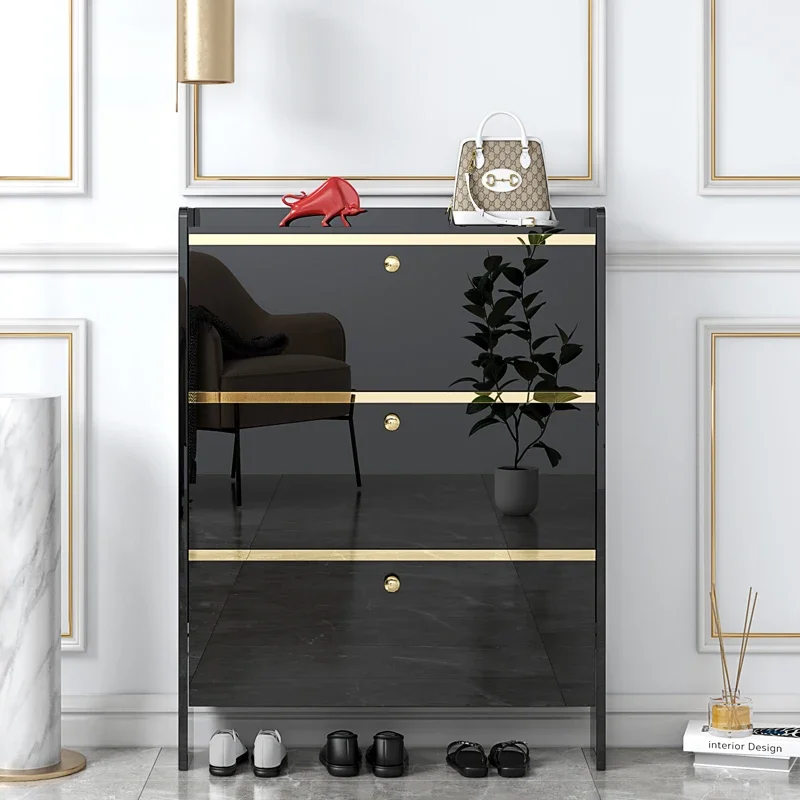 

Balcony Display Shoe Cabinets Folding Hallway Wooden Rotating Shoe Cabinets Mobile Space Saving Armoires De Salon Home Furniture