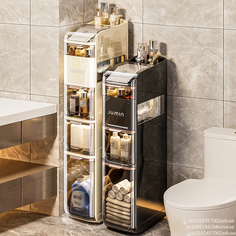 

Bathroom Crack Cabinet Toilet Drawer Type Narrow Cabinet Locker Cosmetics Wheel Storage Multi-layer Shelf