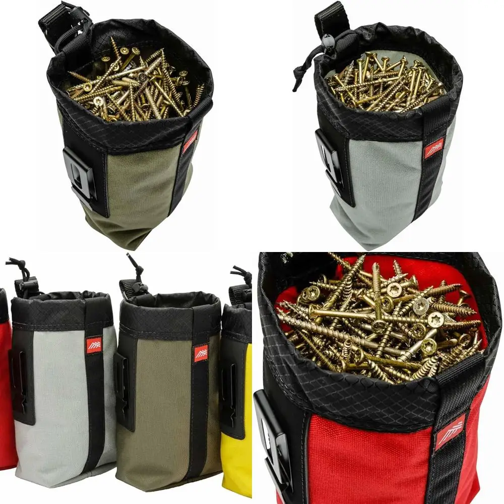 

DB Sax 4-Piece Tool Bag Set, Tool Belt Compatible, Holds Nails, Screws, Fasteners, Assorted Colors, 8 x 5, Nylon