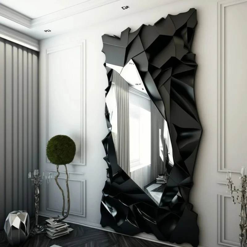 

A European special-shaped full-body mirror, living room decorative mirror, full-length mirror, irregular wall-mounted mirror