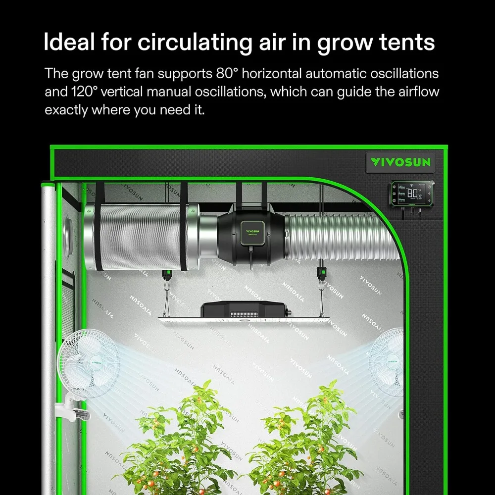 AeroWave A6 Grow Tent Clip Fan, Patented Portable Auto Oscillating Fan 6