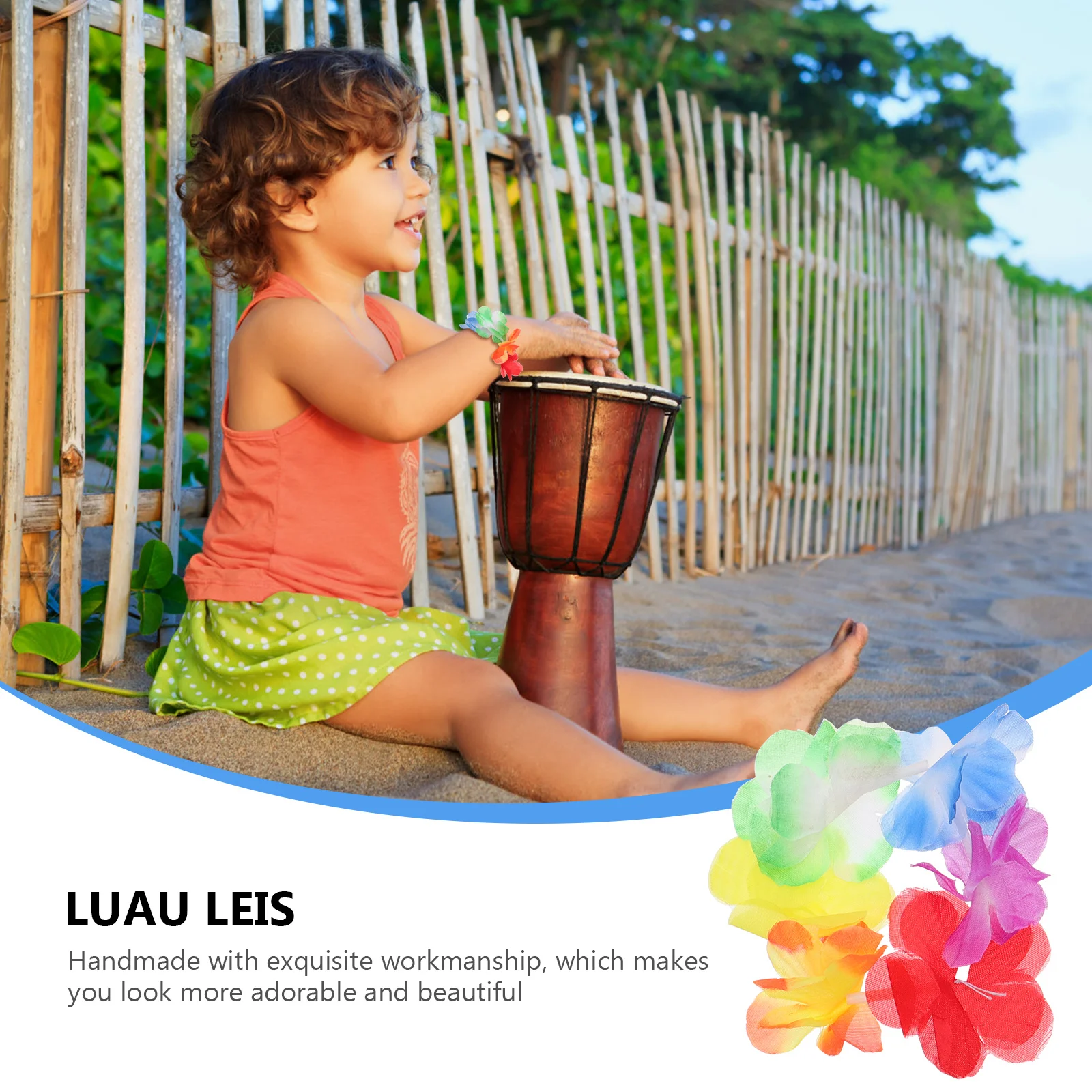 

10Pairs Hawaiian Hand Rings Colorful Wreath Wrist Straps Suitable for Adults Kids Party Luau Hawaiian Style Decoration