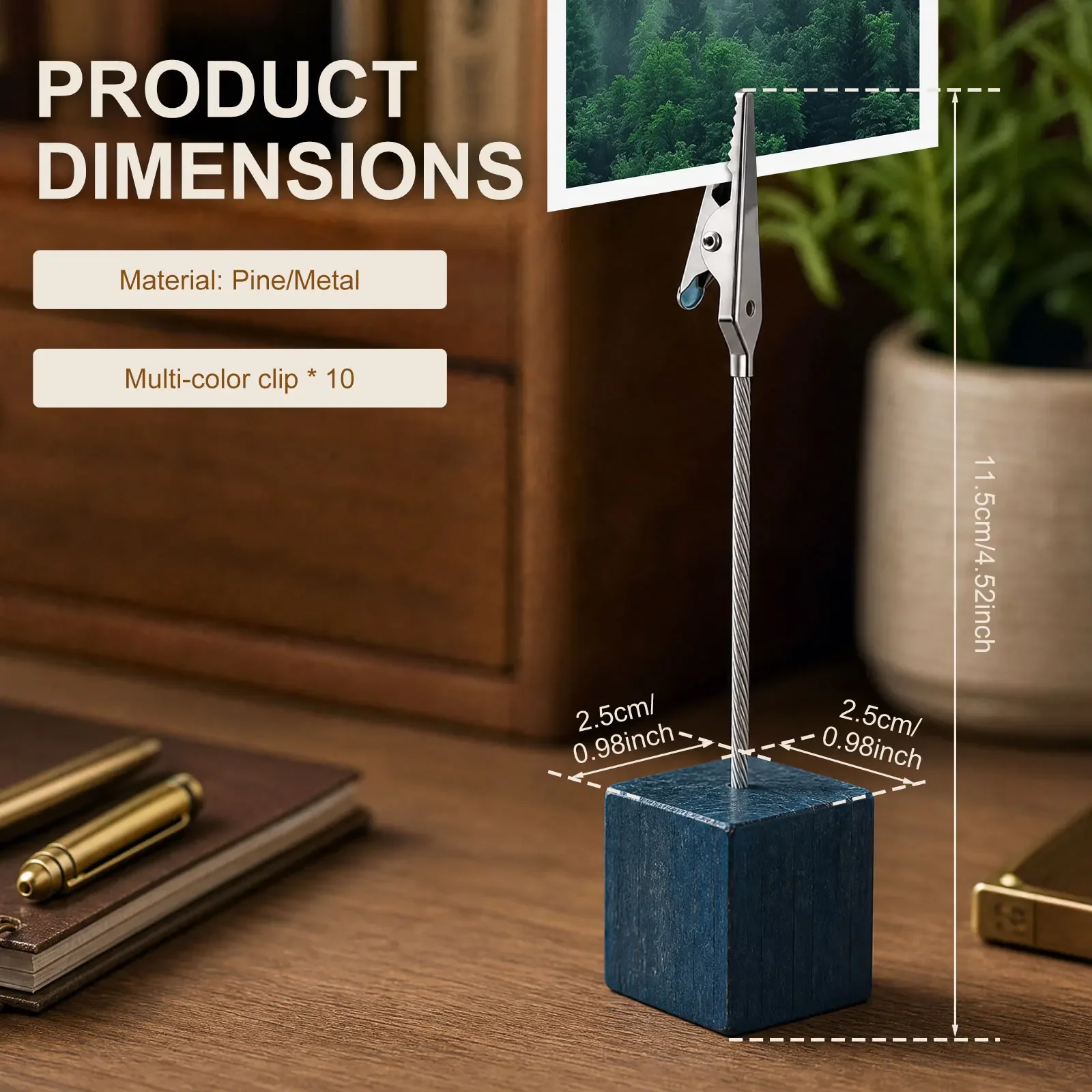 10Pcs Portable Wooden Place Card Holder Clips Light Retro Wooden Simple Card Sticky Note Desktop Photo Decorative Clip Fish Clip