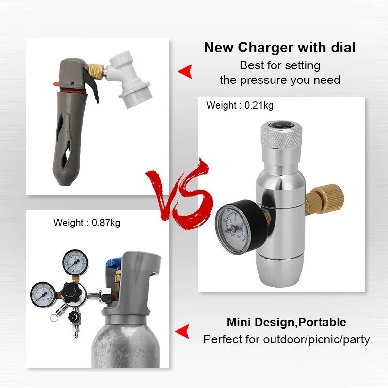 CO2 air valve CO2 pressure reducing valve 3/8UNF beer soda water pneumatic keg mini pressure reducer view 3