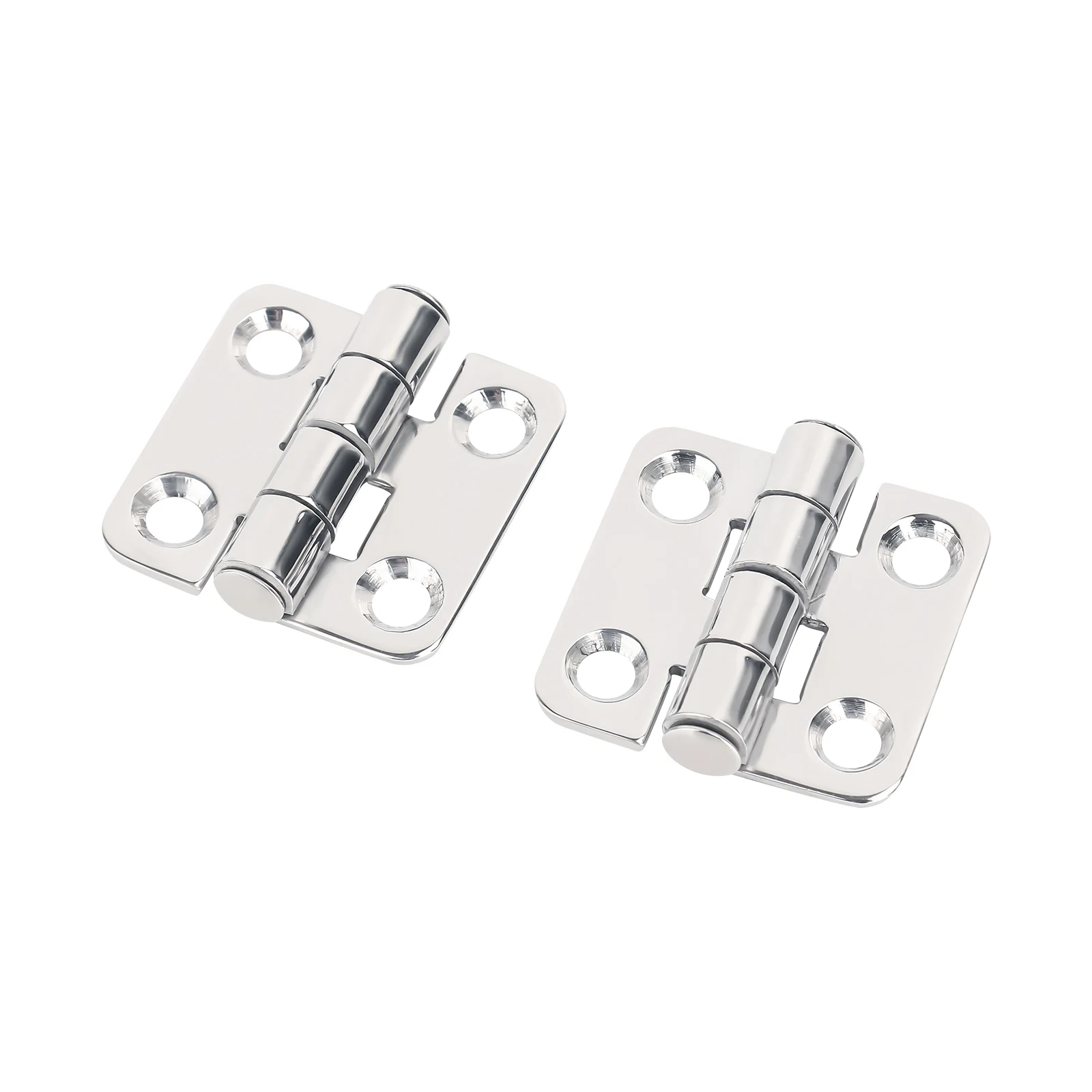 2PC Marine Grade Stainless Steel Mirror Polished Cast Hinges for Doors, Windows, and Cabinets