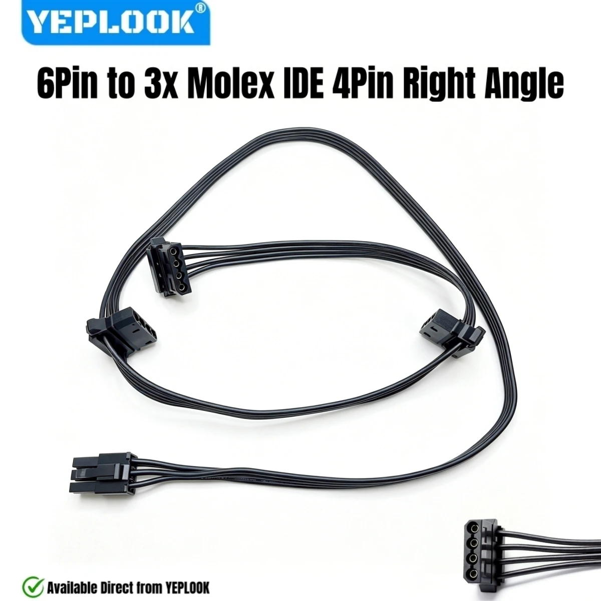 

For Corsair SF Type 4 PSUs, 6Pin to 3x Molex Angled, Perif IDE 4Pin Power Cable for Corsair SF750, SF600, SF450 SF Modular Power