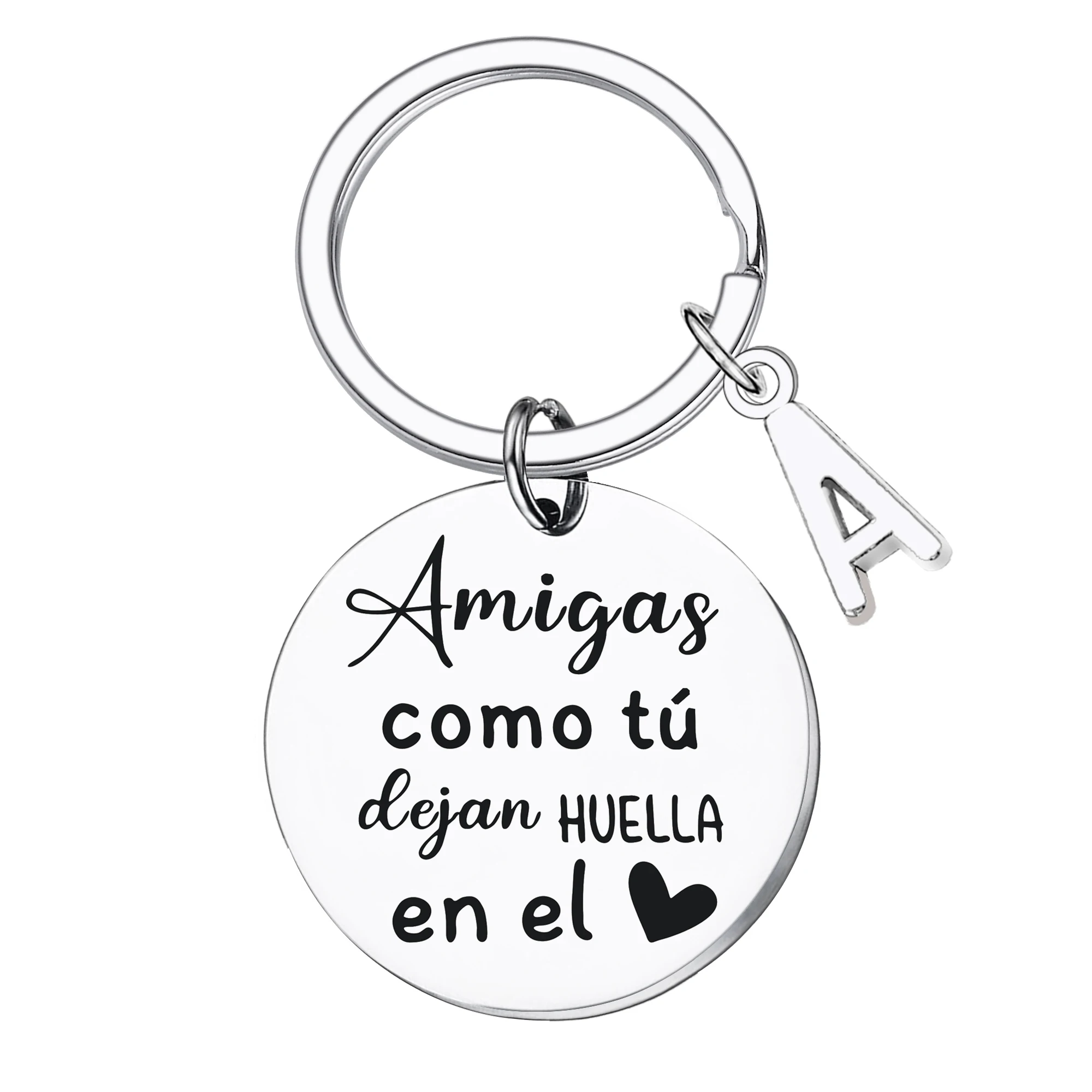 Spanish AMIGA Keychain Sister Gift Friendship Gift  Amigas Como Tú Dejan Huella en el