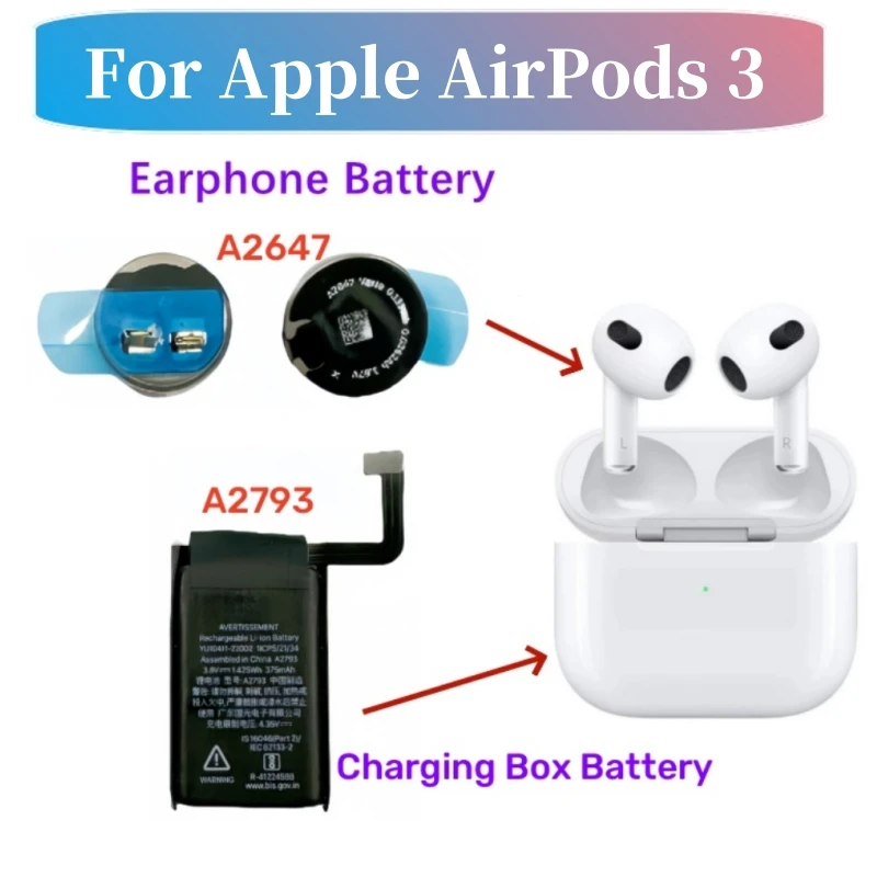 A2647 Replacement Battery For Apple Airpods 3 A2564 A2565 For Air