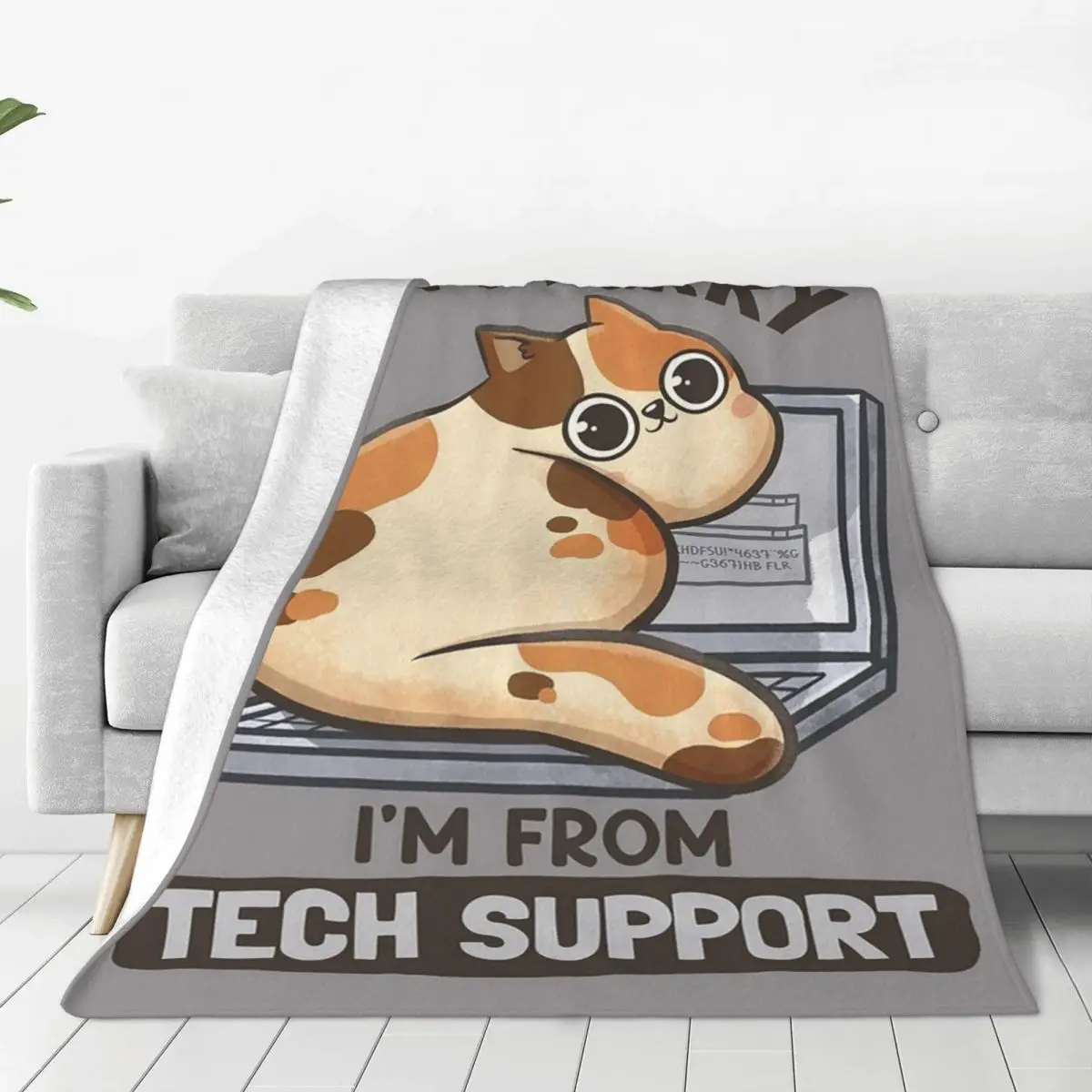 Don't Worry I'm From Tech Support Blankets Flannel Portable Sofa Throw Blankets For Home Bedroom Office Throws Bedspread Quilt