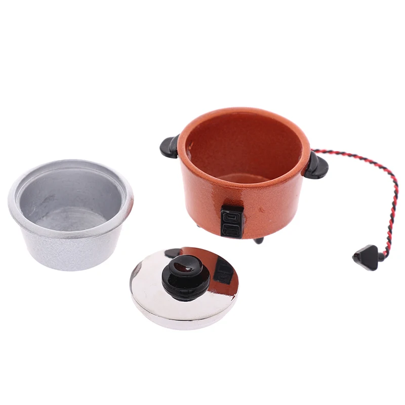 1/12 Scale Dollhouse Miniature Rice Cooker Machine Modle Simulation Kitchen Appliance Accessories Pretend Play Toys Gift