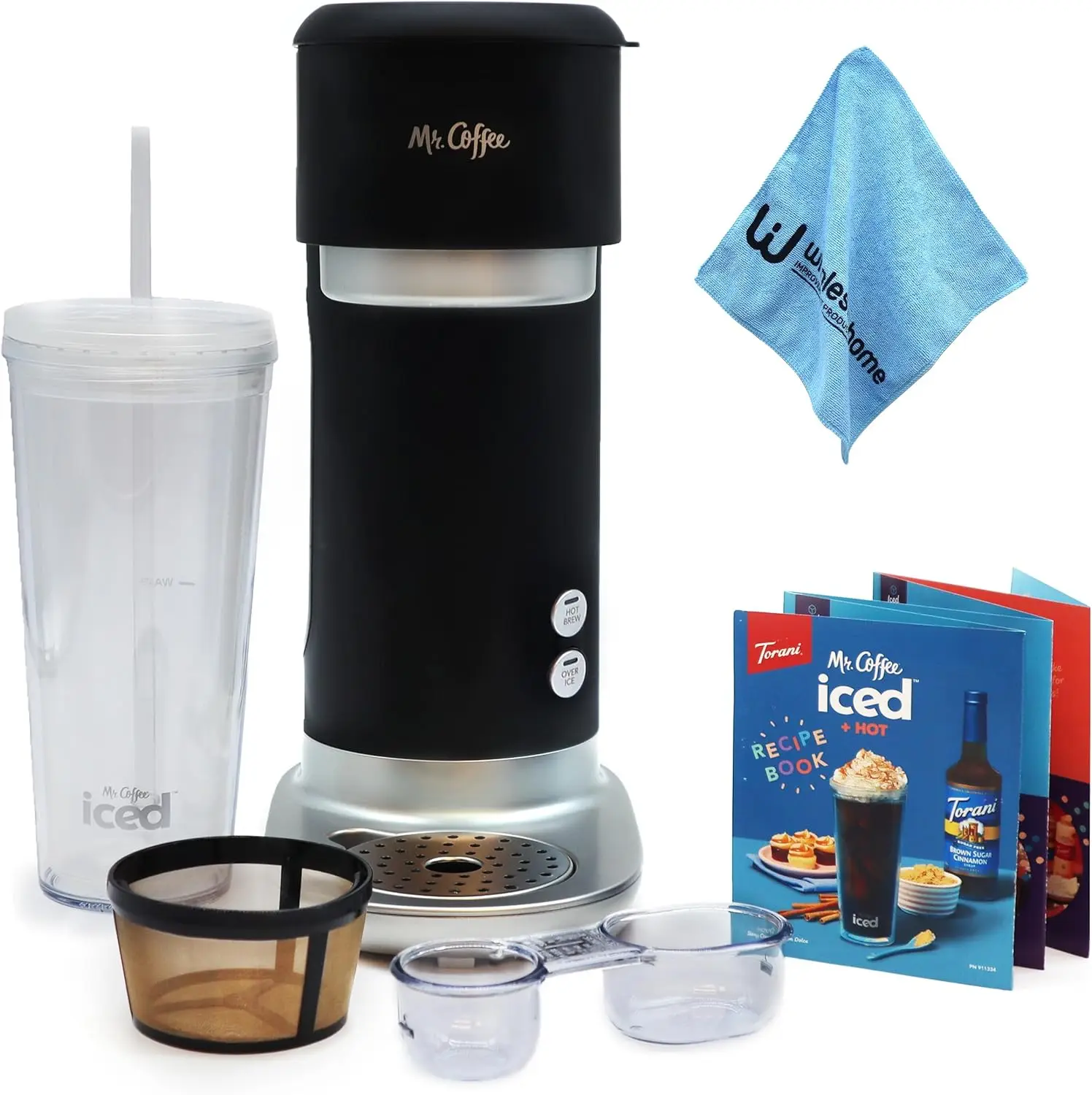 

Single Serve Iced & Hot Coffee Maker, 22 oz Tumbler, Reusable Filter, Fast Brew