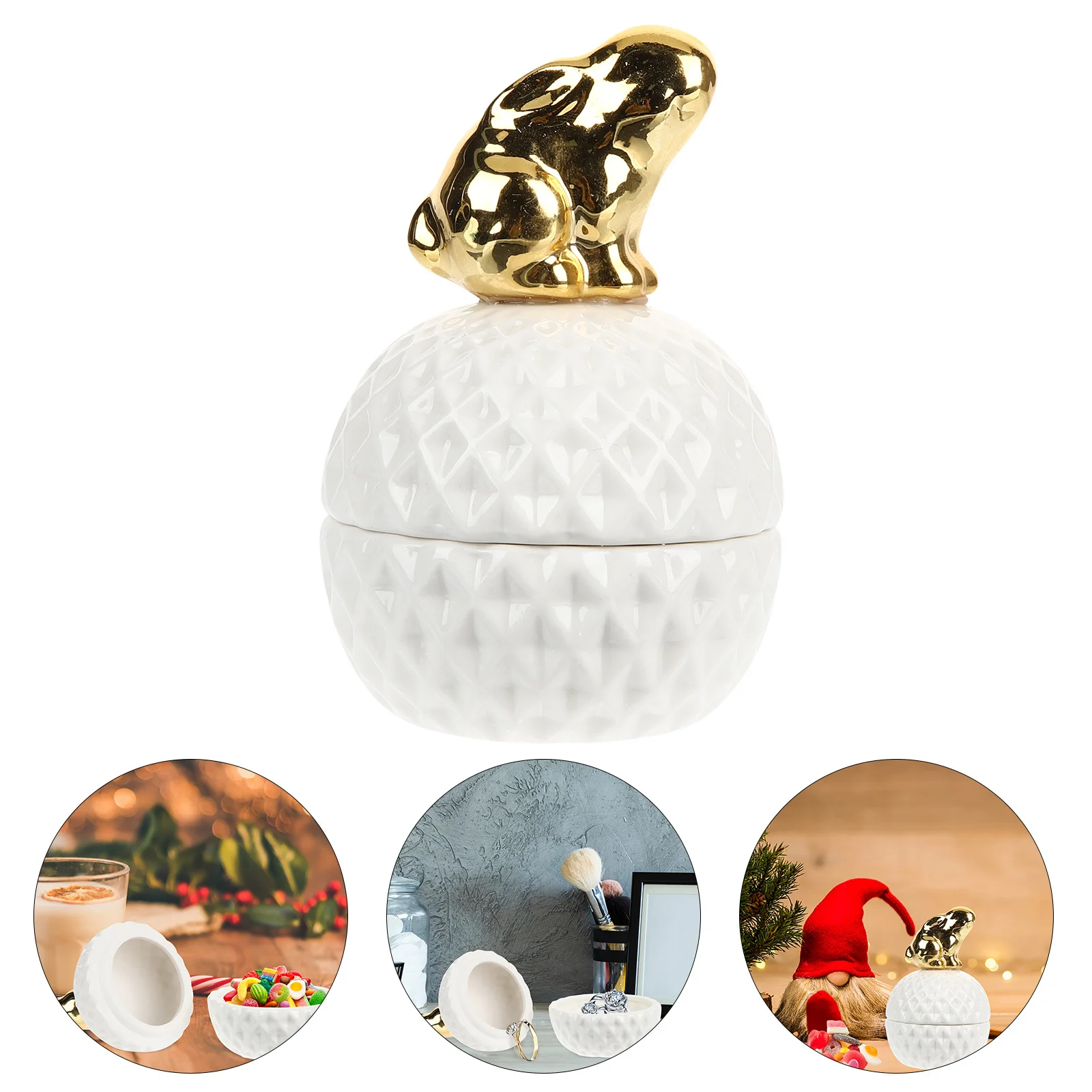 Ceramic Jewelry Storage Case Small Animal Pattern Creative Jewelry Organizer Box Decorative Sundries Holder for Rings Necklaces