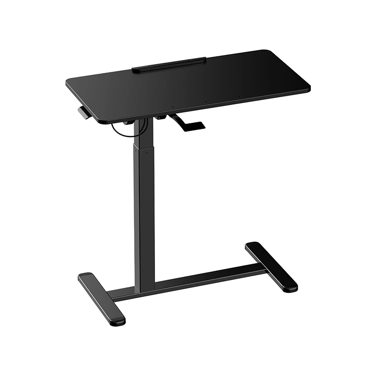 Computer Workstation Sit to Stand Table Modern Pneumatic Mobile Laptop Desk  Manual Height Adjustable Desk with Lockable Wheel