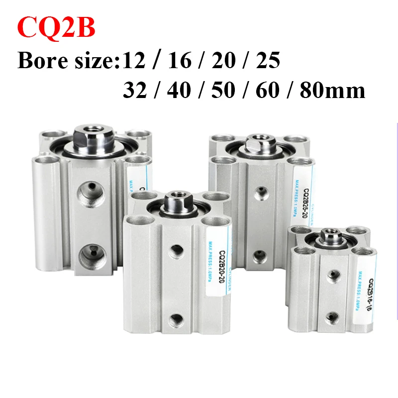 SMC Type CQ2 Series CQ2B Double Acting Thin Compact Cylinder CQ2B12 CQ2B16 CQ2B20 CQ2B25 CQ2B32 CQ2B40 CQ2B50 CQ2B63 CQ2B80x100