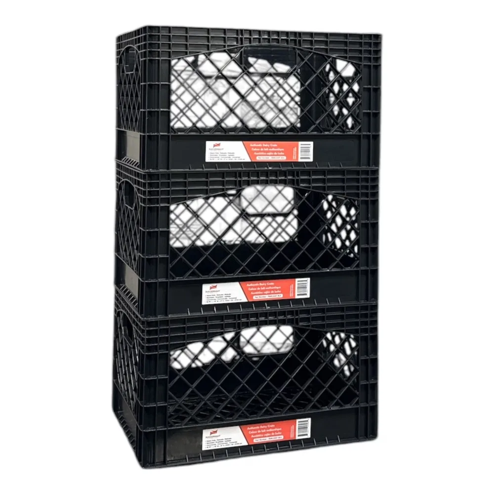 Caja de Almacenamiento de Plástico Resistente para Leche, 24QT, Negra, para Uso Doméstico, en la Cocina y Comercial