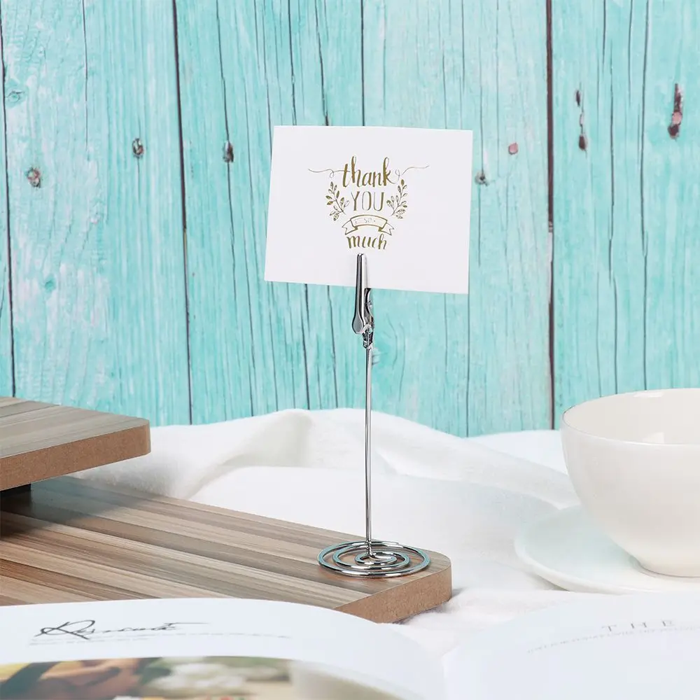 1pc Metallic Paper Clamp Wedding Supplies Desktop Decoration Clamps Stand Table Numbers Holder Photos Clips Place Card