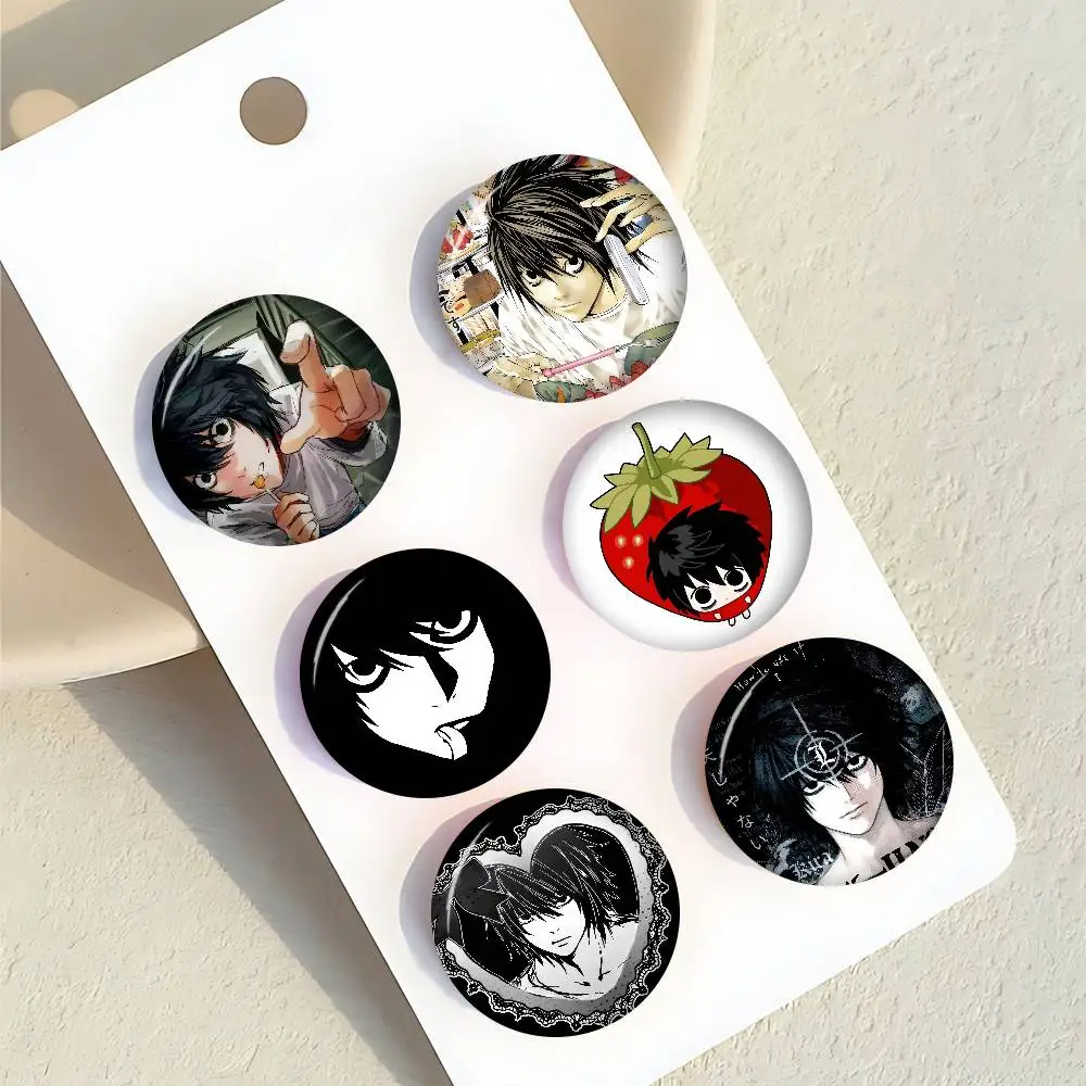 Anime Death Note L   Anime Creative Tinplate Soft Button Pins Animal Icon Brooch Lapel Backpack Badge Accessories Pin