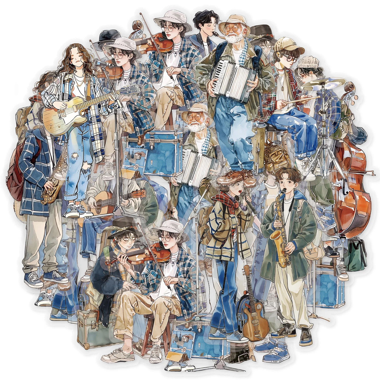Etori Life Art District Versatile Character Pattern Pet Stickers for Decoration and Scrapbooking, Student Stationery, Notebooks, Phone Stickers, Photo Albums, Children's Gift Paper Bags, Room Decoration, Toy Stickers