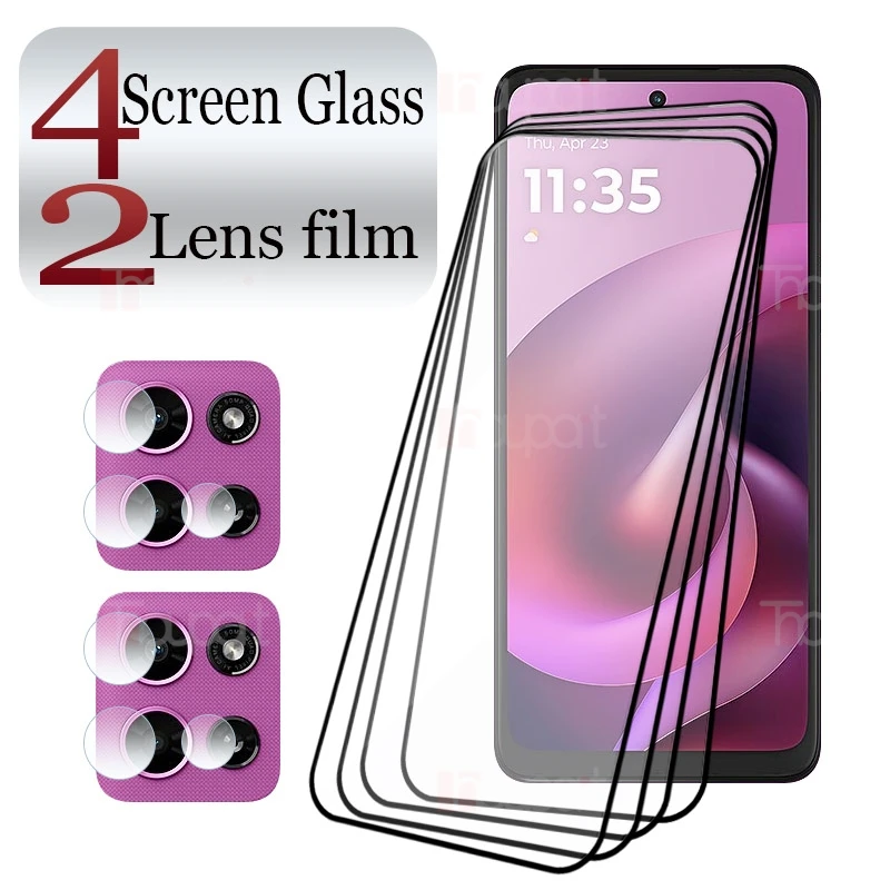4 + 2 حزمة من الزجاج المقسى بالغراء الكامل لهاتف موتورولا موتو G 2026 واقي شاشة 9H شفاف مضاد للخدش + طبقة كاميرا من الألياف الناعمة #1