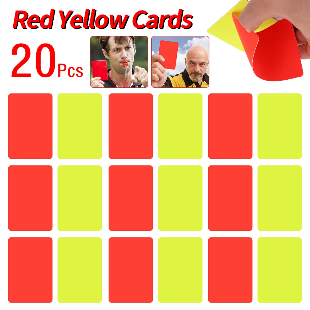 

40 шт. карты футбольного рефери, красная карта и желтая карта 8x11 см, комплект футбольного рефери, спортивный инструмент на открытом воздухе, предупреждающая и выбросная карта
