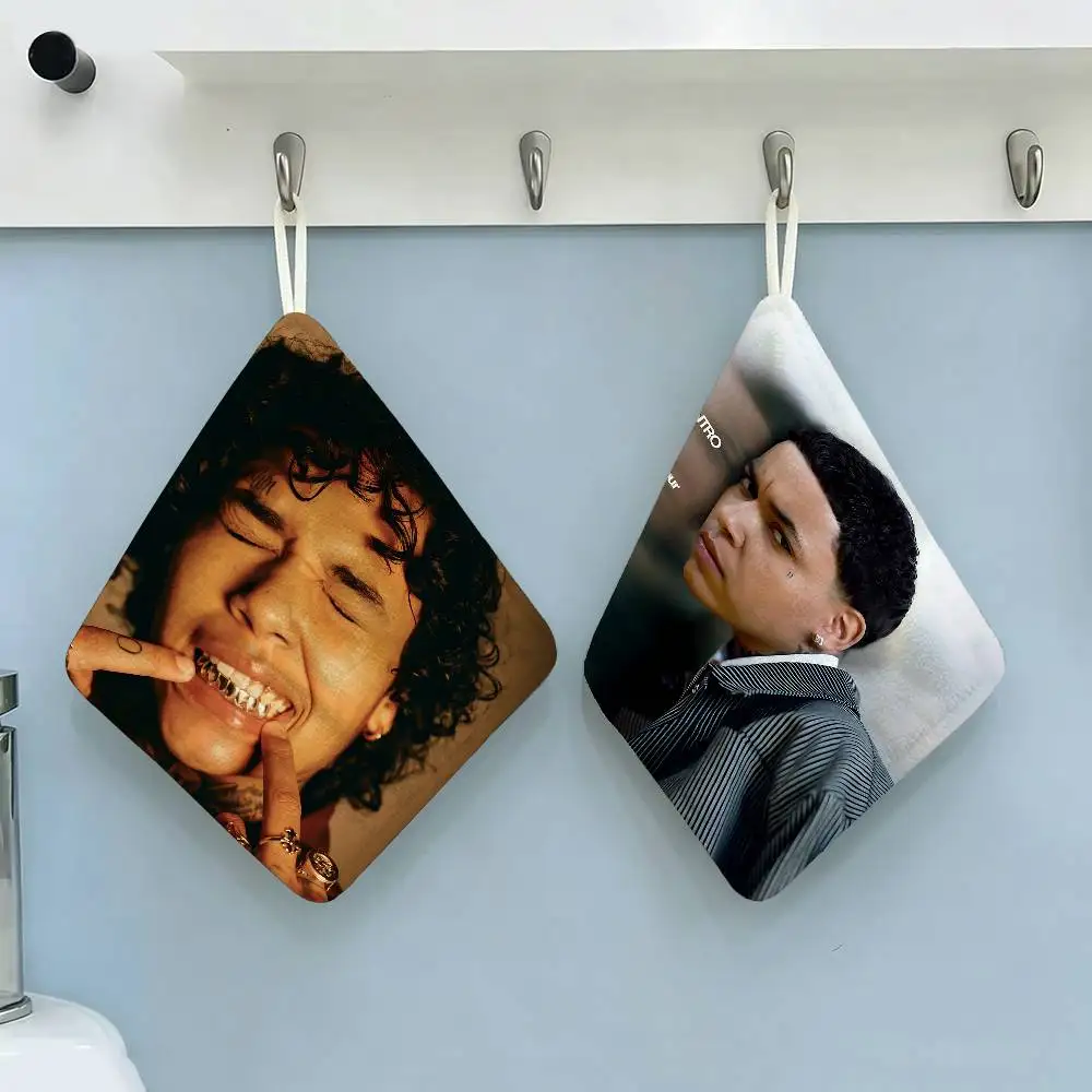 Rapper K-kwn famous Polyester Cotton Hand Wiping Towel with Hanging Loop, Lightweight for Home and Commercial Use