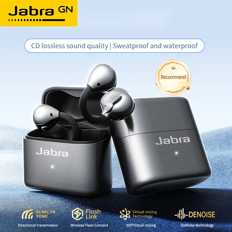 Наушники Jabra Bluetooth V6.0 OWS с креплением на ухо, спортивные беспроводные наушники с шумоподавлением для звонков, ультралегкие, с креплением на ухо