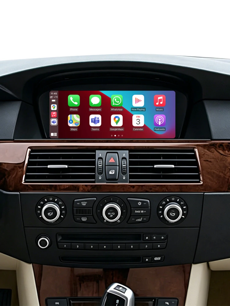 AUTOTOP 8,8-calowe bezprzewodowe radio samochodowe z CarPlay i Android Auto na systemie Linux dla BMW serii 3 i 5 E90 E91 E92 E60 E61 E63 E64 z systemem CCC CIC 2004-2012, inteligentny ekran dotykowy — 2