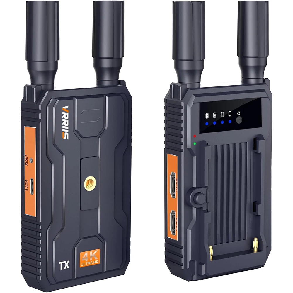 

Dual HDMI 4K Wireless Transmission System HDMI Extender Video Transmitter Receiver Support Battery Wedding Camera Live Streaming