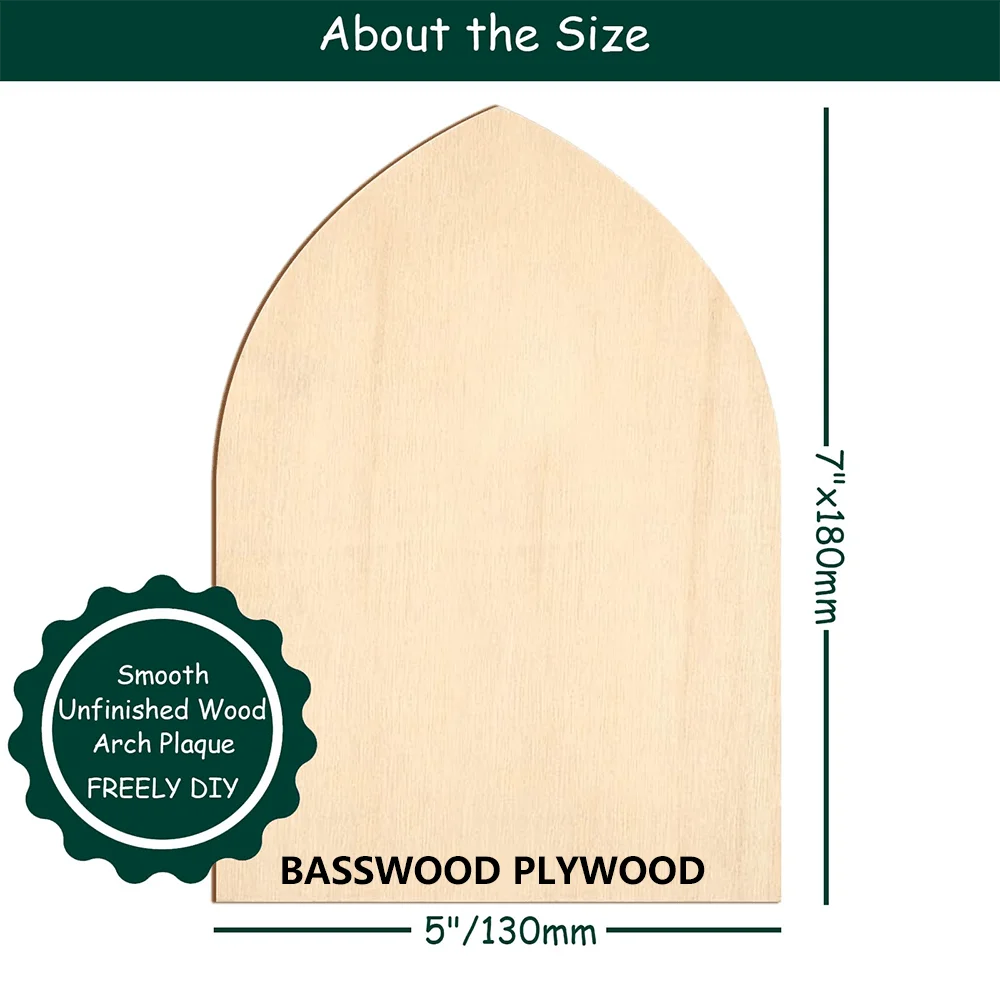 Unbehandelte Lindenholz-Bogenplatten 5x7 DIY Holzhandwerk 4/8/16 Stück Set Lindenholz-Schildplatten für Heimdekoration und Holzbearbeitung – Detail 2