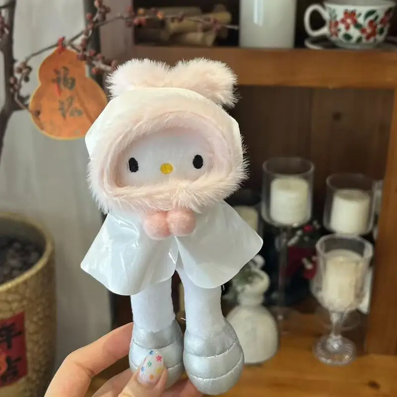 

Sanrio Hello Kitty, серия длинных ног, съемный плащ с кроличьими ушками, мягкий плюшевый брелок Itabag, холщовая сумка, украшение, подарок Bestie