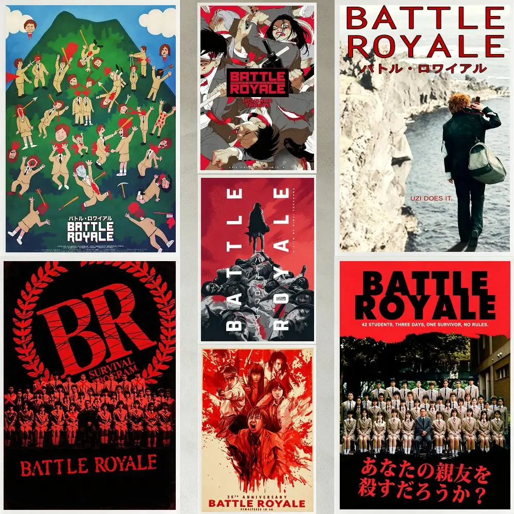 movie Battle Royale Poster Poster HD Waterproof Self-adhesive Art Print Wall Decor for Bedroom Living Room Gift