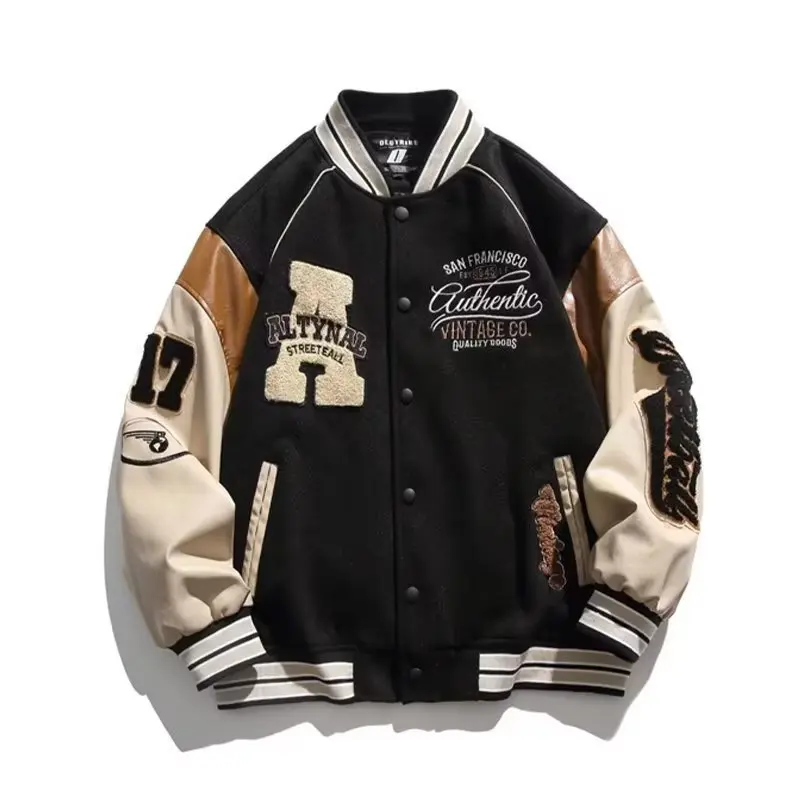 

Baseball Uniform Jacket Men Letter Embroidered Streetwear Varsity Jackets Vintage Harajuku Casual College Spring Autumn Unisex
