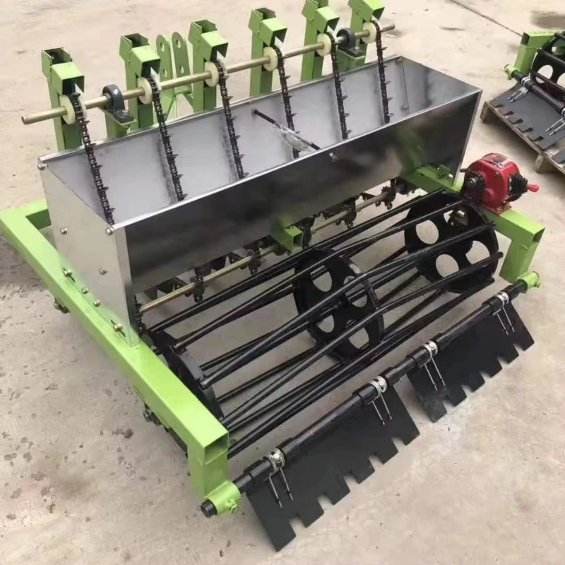 

Agricultural automatic four-wheel tractor, driven garlic seeder, seeder