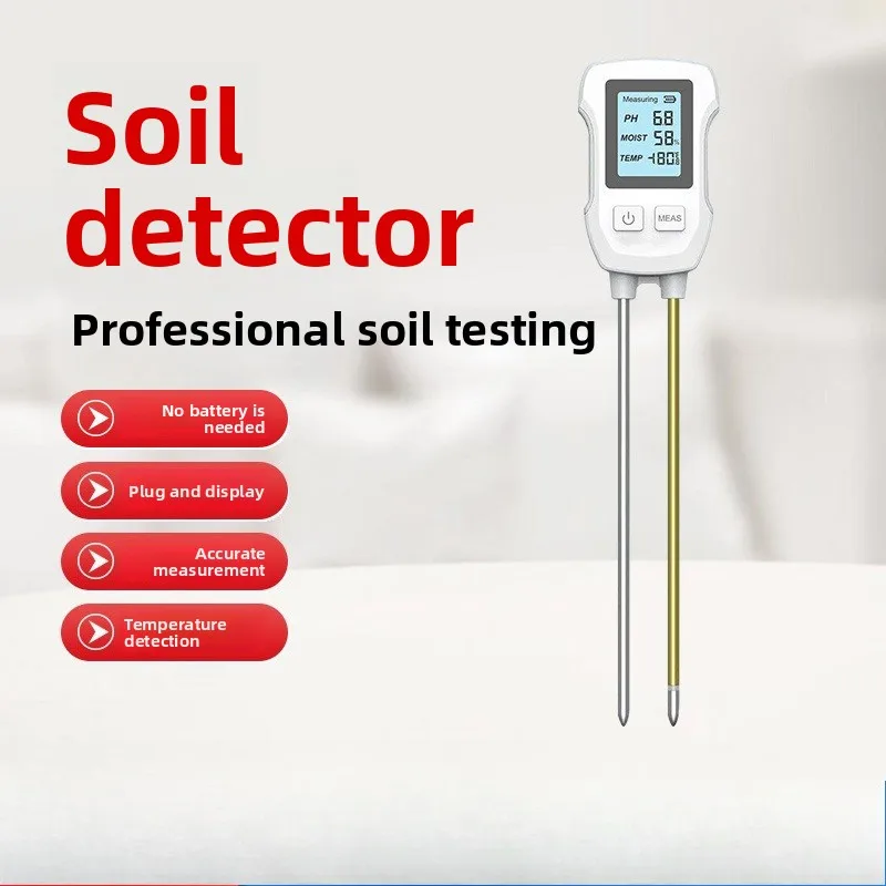 Digital Soil Tester 3 in 1 PH Moisture Temperature Meter Dual Pin Soil Detector with Backlight for Garden Plants