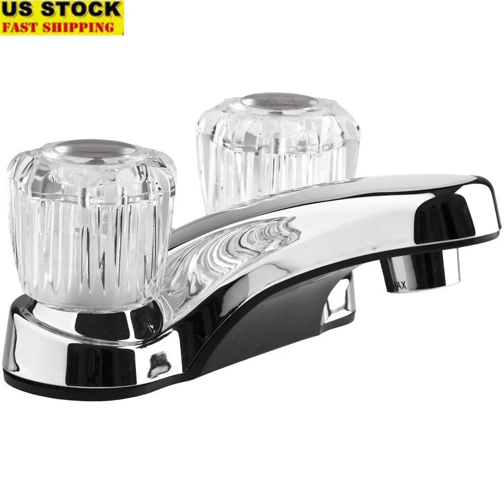 

Элегантный смеситель для унитаза с двойной ручкой и хрустальными акриловыми ручками для ванной комнаты на колесах, хромированный, полированный, простая установка, качество без свинца