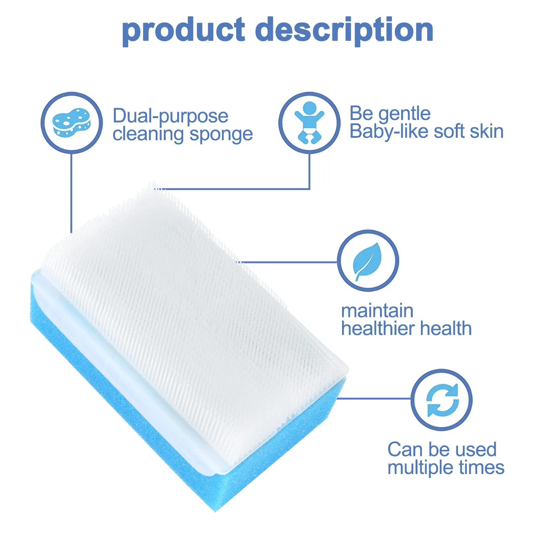 

ABJA-Baby Bath Sponge (6 Pieces) Soft Foam Washer With Cradle Cap Brush Body,Hair And Scalp Clean Gentle Baby Sensory Brush Bath